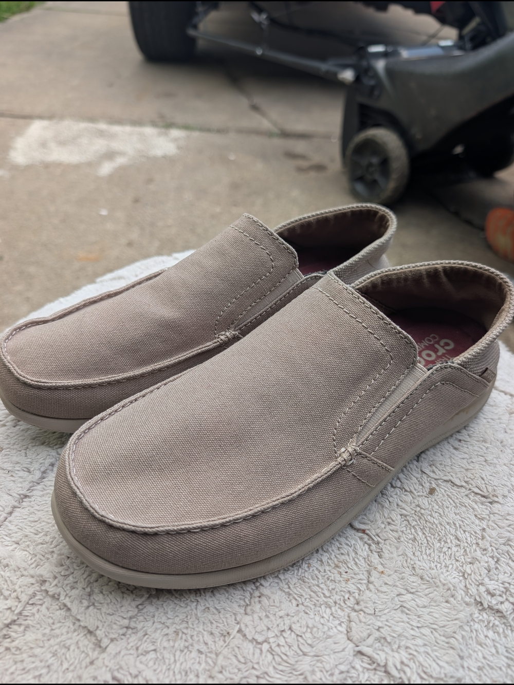 CROCS Slip-On Casual Loafers in Taupe